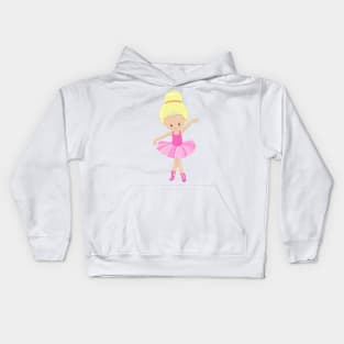 Ballerina, Ballet Girl, Ballet Dancer, Blonde Hair Kids Hoodie